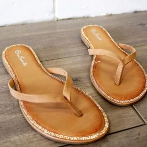 Rhinestone flip flops brand new never worn